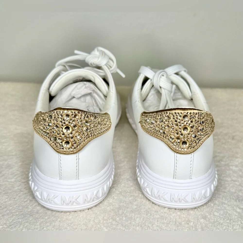 Michael Kors Women’s Grove Embellished Leather Sneaker - Size 6.5 - Picture 4 of 10